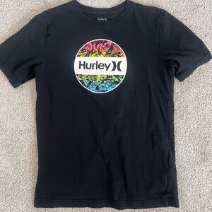 Hurley Black Tee with Vibrant Circle Graphic